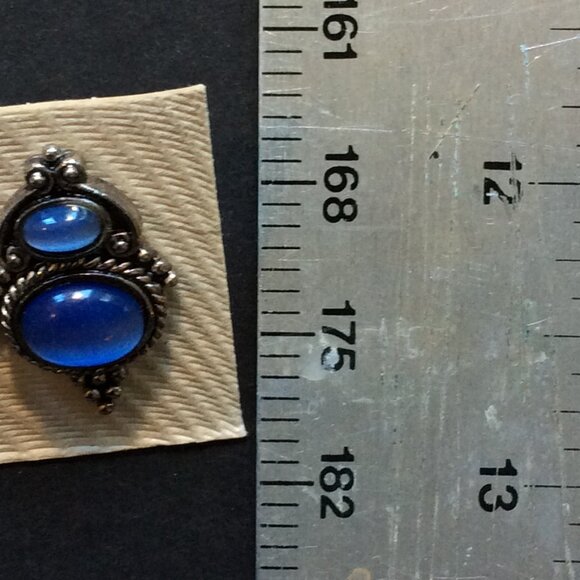 Vintage Fashion Earrings Silver & Blue Stones from late #90sStyle #VintageStyle - Picture 2 of 3